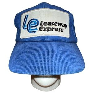 Vintage Leaseway Express Patch Snap Back Corduroy Hat